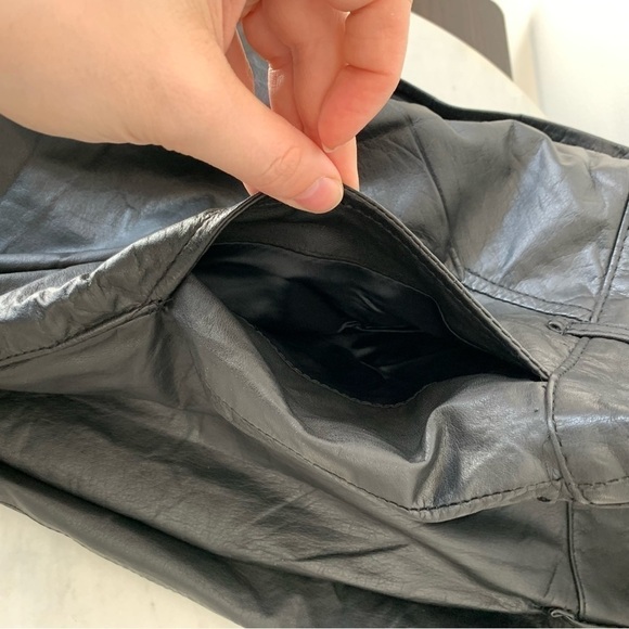 LA Vogue 100% Genuine Leather Pants Black Size 14 Vintage - Picture 13 of 14